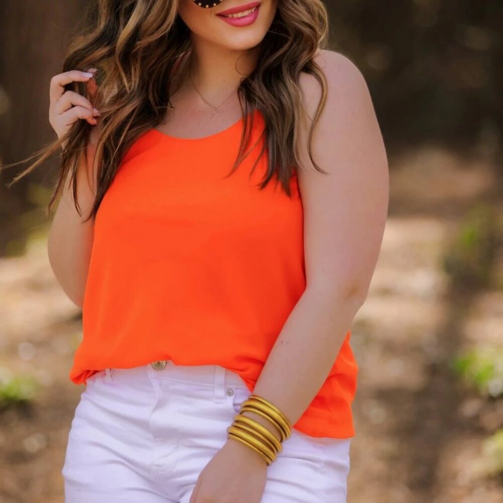 Leah Woven Cami Orange - NEW WITH TAGS